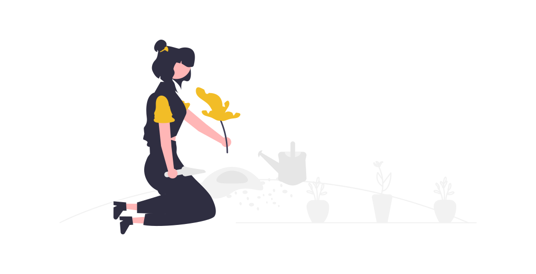 Illustration of a female knelt planting a seed